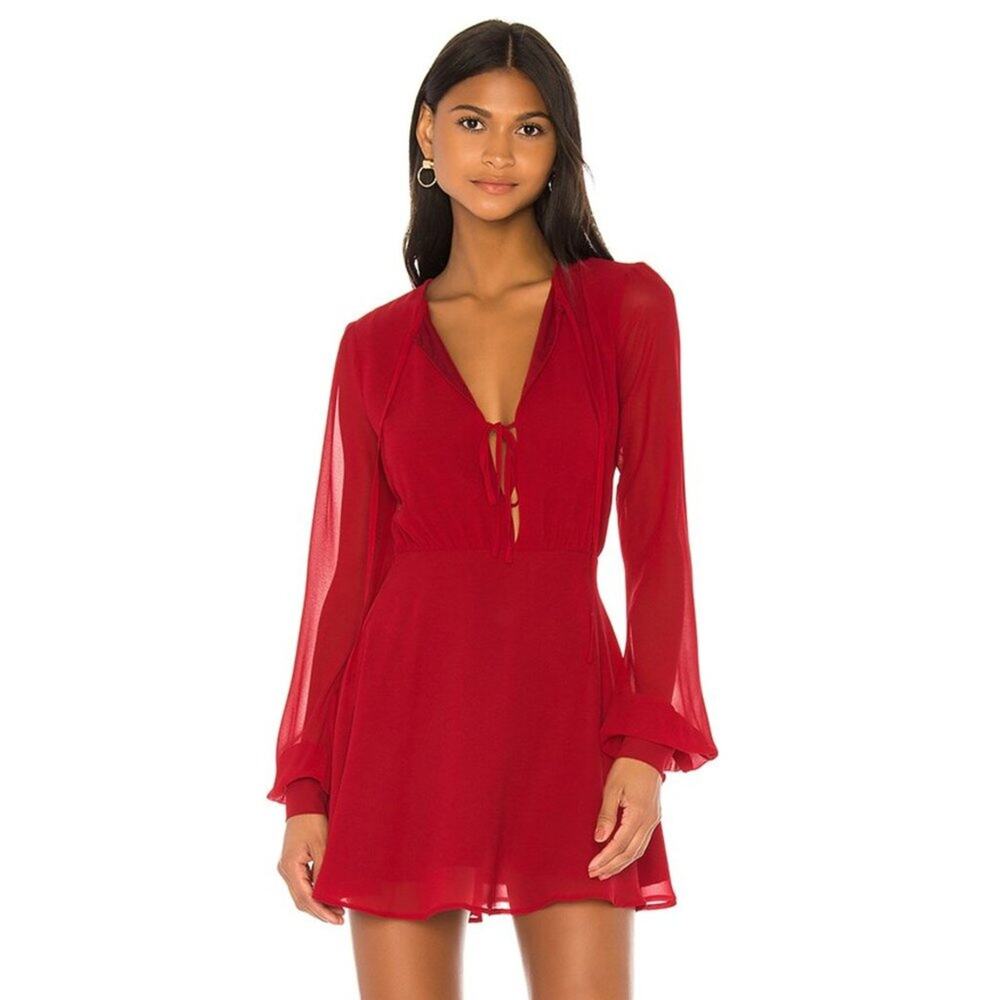 Privacy Please Easton Mini Dress in Garnet Red NWT Size Small - Picture 3 of 4